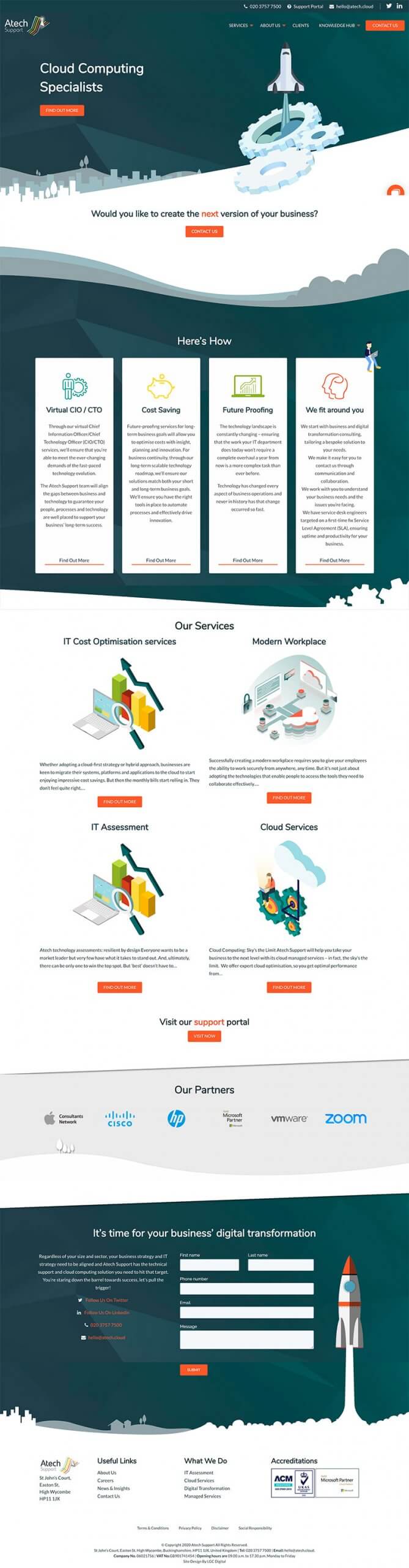 Atech Support - Website Mockup